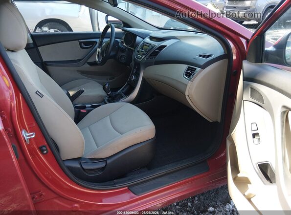 KMHDH4AE9GU524905 2016 HYUNDAI ELANTRA Красный Вид салона спереди