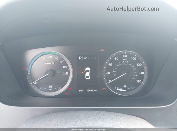 KMHE34L10GA020595 2016 HYUNDAI SONATA HYBRID Серебряный Вид задних сидений