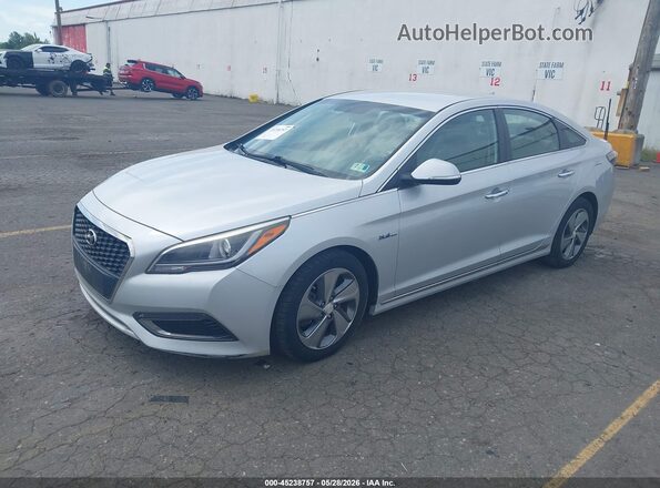 KMHE34L10GA020595 2016 HYUNDAI SONATA HYBRID Серебряный Передняя левая четверть