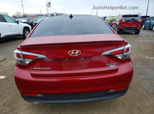 KMHE34L17GA017774 2016 HYUNDAI SONATA Red უკანა ხედი