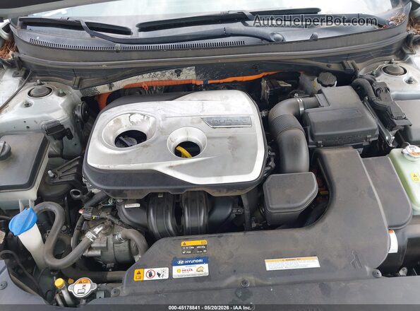 KMHE34L19GA009658 2016 HYUNDAI SONATA HYBRID Silver Вид ззаду