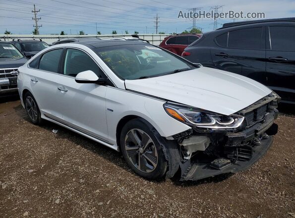 KMHE34L34KA087579 2019 HYUNDAI SONATA Белый Передняя правая четверть