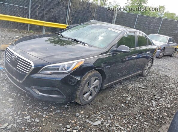 KMHE54L2XHA045217 2017 HYUNDAI SONATA Черный Передняя левая четверть