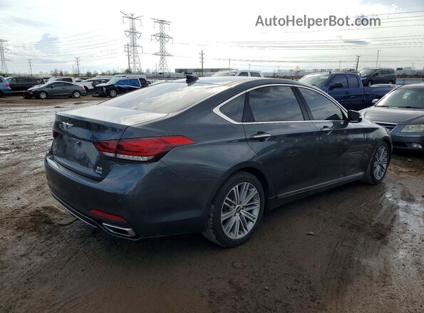 KMHGN4JE2JU237306 2018 GENESIS G80 Серый Задняя правая четверть