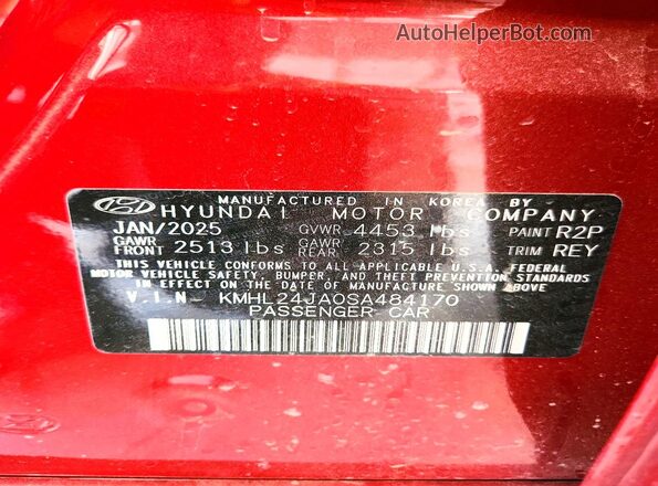 KMHL24JA0SA484170 2025 HYUNDAI SONATA Бордовый Вид подкапотного пространства