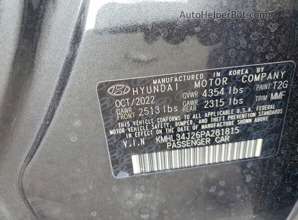 KMHL34J26PA281815 2023 HYUNDAI SONATA Угольный Вид подкапотного пространства