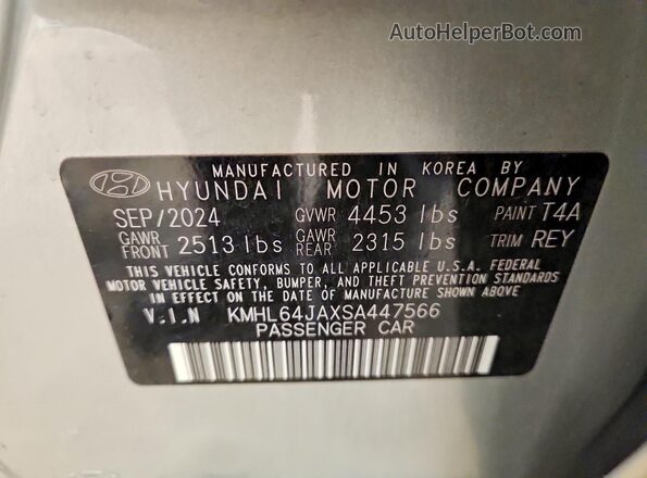 KMHL64JAXSA447566 2025 HYUNDAI SONATA Gray Vista de la etiqueta del VIN