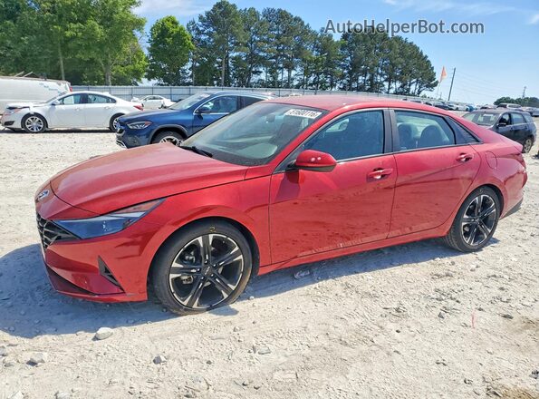 KMHLL4AG2PU388211 2023 HYUNDAI ELANTRA Red Առջևի ձախ երեք քառորդ տեսարան