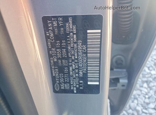 KMHLL4DG0RU649849 2024 HYUNDAI ELANTRA Gray Widok naklejki z numerem VIN