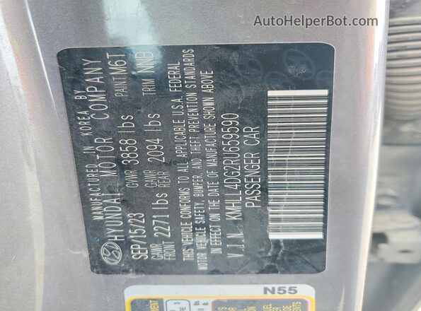 KMHLL4DG2RU659590 2024 HYUNDAI ELANTRA Серебряный Вид наклейки с VIN-кодом