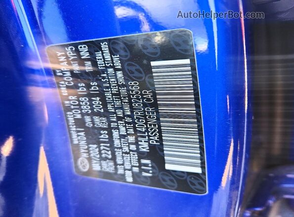 KMHLL4DG7RU825568 2024 HYUNDAI ELANTRA Синий Вид наклейки с VIN-кодом