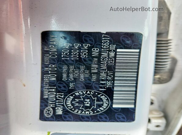 KMHLM4AG3MU166317 2021 HYUNDAI ELANTRA White Вид підкапотного простору