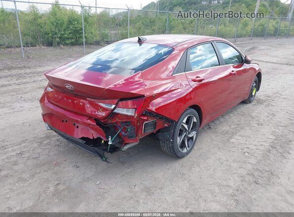 KMHLN4AJ0PU034371 2023 HYUNDAI ELANTRA HYBRID Красный Задняя правая четверть