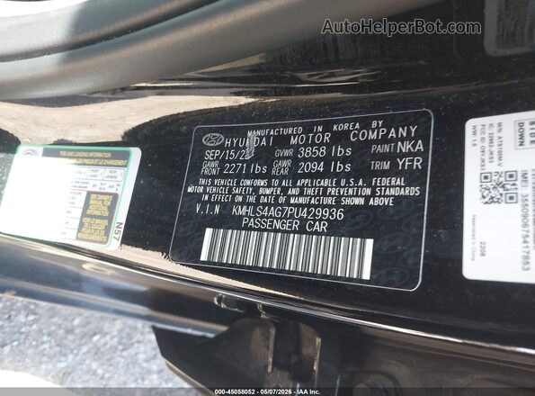 KMHLS4AG7PU429936 2023 HYUNDAI ELANTRA Black Widok komory silnika