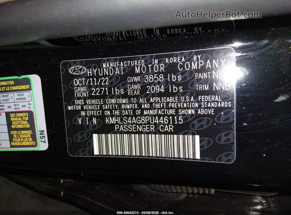 KMHLS4AG8PU446115 2023 HYUNDAI ELANTRA Черный Вид подкапотного пространства