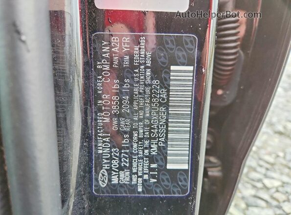 KMHLS4AGXPU582228 2023 HYUNDAI ELANTRA Black ძრავის განყოფილების ხედი