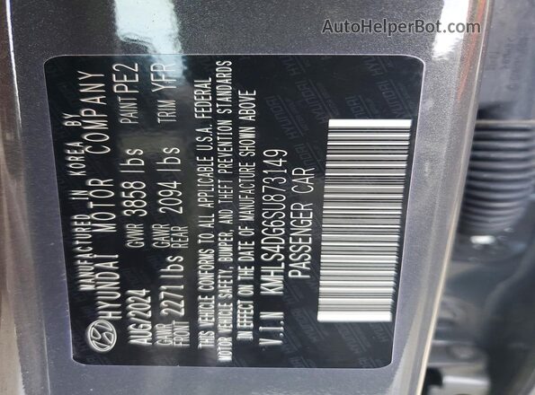 KMHLS4DG6SU873149 2025 HYUNDAI ELANTRA Gray Vista del compartimento del motor