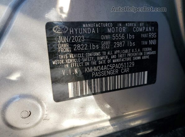 KMHM34AC5PA051129 2023 HYUNDAI IONIQ Серый Вид подкапотного пространства