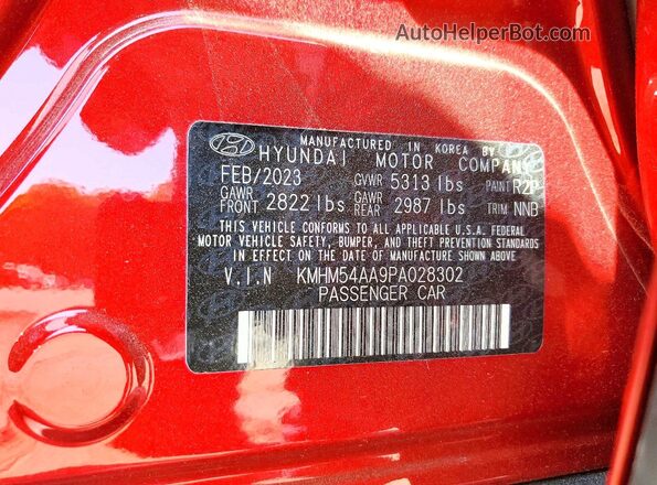 KMHM54AA9PA028302 2023 HYUNDAI IONIQ Красный Вид подкапотного пространства