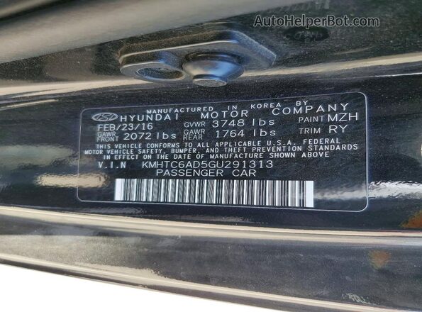 KMHTC6AD5GU291313 2016 HYUNDAI VELOSTER Black Widok komory silnika