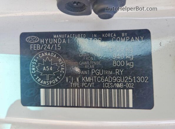 KMHTC6AD9GU251302 2016 HYUNDAI VELOSTER Белый Вид подкапотного пространства