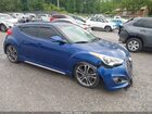 2016 Hyundai Veloster Turbo Blue vin: KMHTC6AE9GU266052