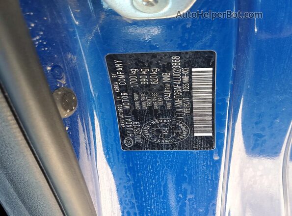 KMHTG6AF4LU023868 2020 HYUNDAI VELOSTER Blue Շարժիչի բաժամունքի տեսք