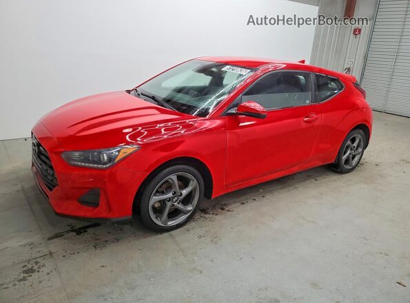KMHTG6AF7KU017304 2019 HYUNDAI VELOSTER Red წინა მარცხენა ხედი სამი მეოთხედიდან