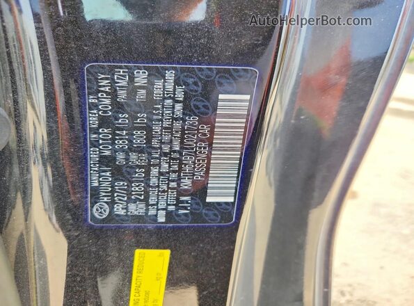 KMHTH6AB7LU021736 2020 HYUNDAI VELOSTER Black Vista del compartimento del motor
