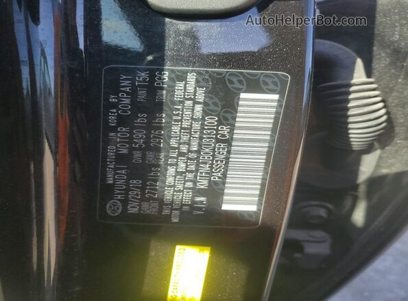 KMTFN4JB0KU313100 2019 GENESIS G80 Black Вид підкапотного простору