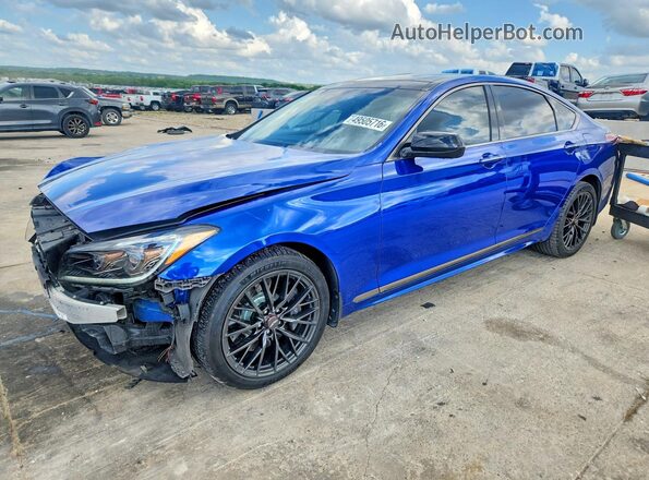 KMTFN4JB1LU334605 2020 GENESIS G80 Синий Передняя левая четверть