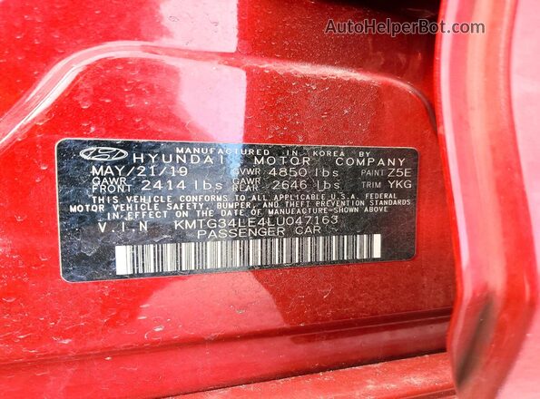 KMTG34LE4LU047163 2020 GENESIS G70 Красный Вид подкапотного пространства