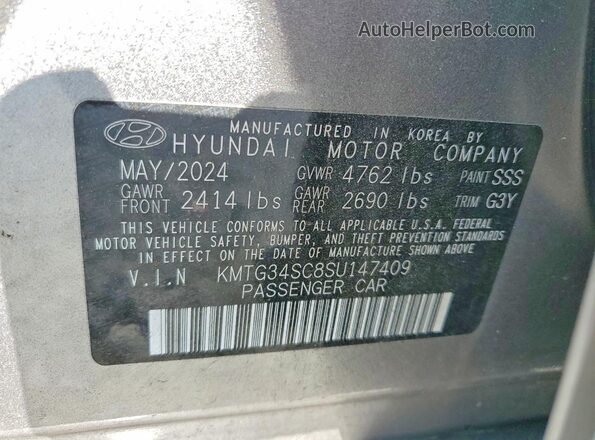 KMTG34SC8SU147409 2025 GENESIS G70 Gray Շարժիչի բաժամունքի տեսք