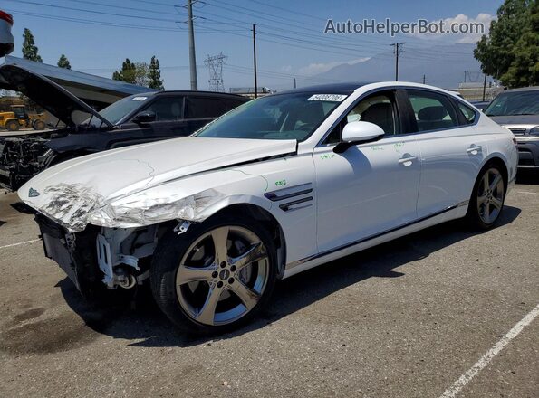 KMTGC4SD1MU049138 2021 GENESIS G80 White Vista tres cuartos delantera izquierda