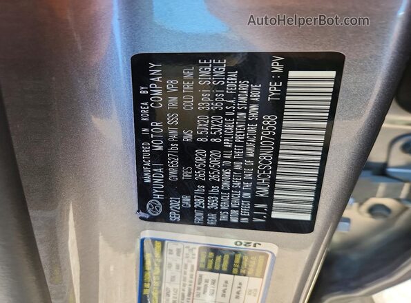 KMUHCESC8NU079588 2022 GENESIS GV80 Серый Вид наклейки с VIN-кодом