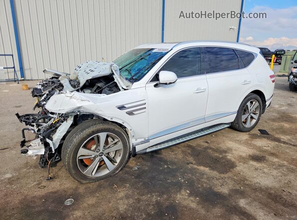 KMUHCESCXPU137378 2023 GENESIS GV80 White წინა მარცხენა ხედი სამი მეოთხედიდან