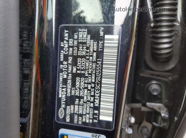 KMUHDESC7SU255541 2025 GENESIS GV80 Black Vista de la etiqueta del VIN