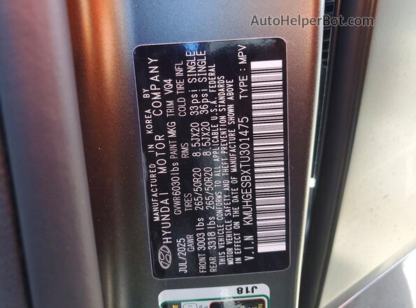 KMUHGESBXTU301475 2026 GENESIS GV80 Зеленый Панорамный вид салона 360°