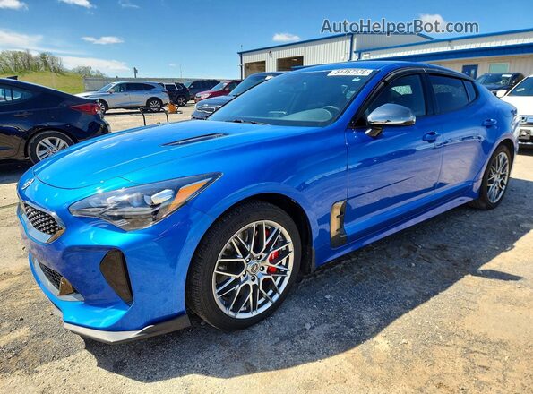 KNAE35LC5J6011815 2018 KIA STINGER Blue Vista tres cuartos delantera izquierda