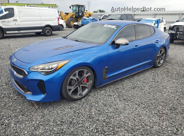 KNAE35LC7L6077608 2020 KIA STINGER Blue Przód lewy