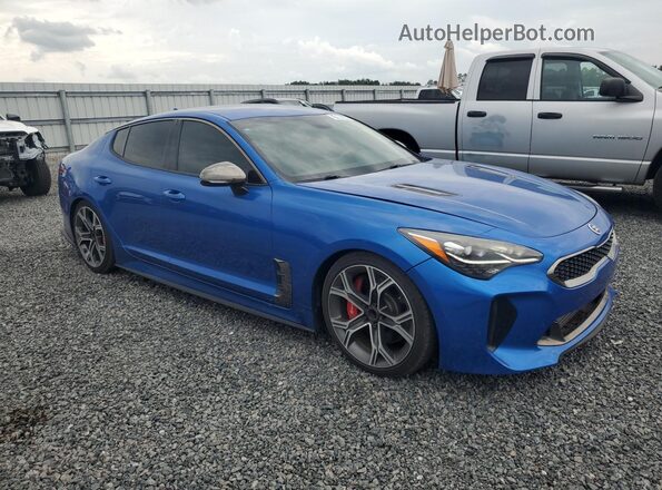 KNAE35LC7L6077608 2020 KIA STINGER Blue Przód prawy