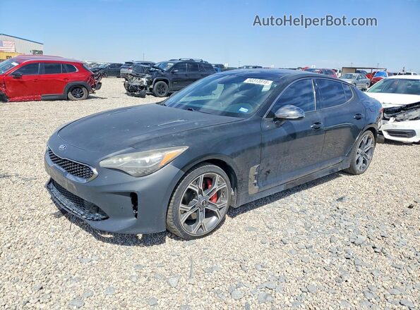 KNAE45LC1J6011534 2018 KIA STINGER Черный Передняя левая четверть