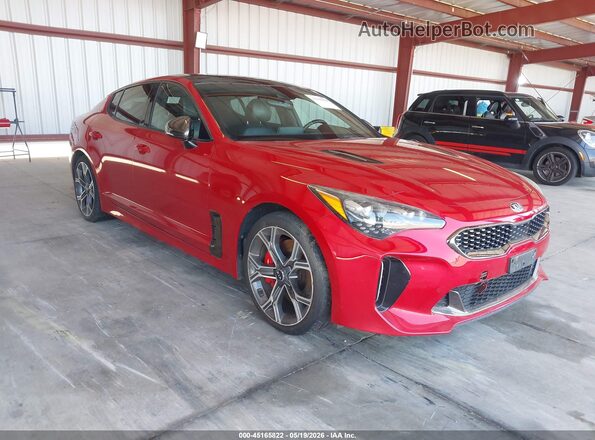 KNAE55LC6J6010909 2018 KIA STINGER Красный Передняя правая четверть