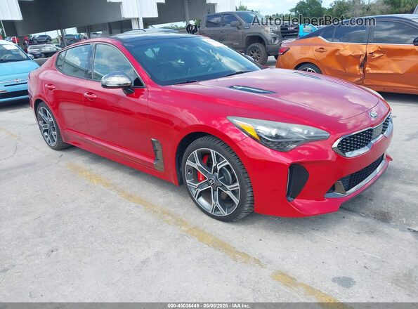 KNAE55LC6J6012269 2018 KIA STINGER Красный Передняя правая четверть