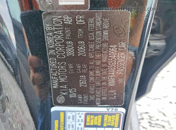 KNAFK4A65G5540064 2016 KIA FORTE Черный Вид наклейки с VIN-кодом