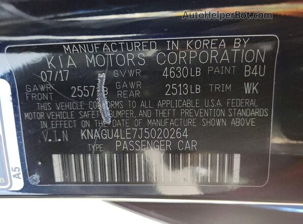KNAGU4LE7J5020264 2018 KIA OPTIMA Черный Вид подкапотного пространства