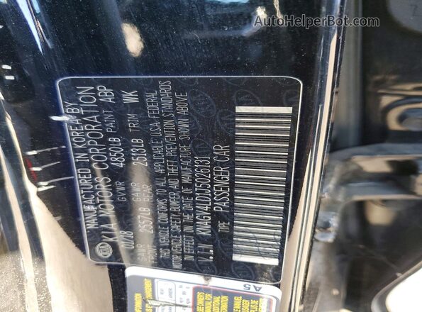 KNAGV4LD1J5026131 2018 KIA OPTIMA Черный Вид подкапотного пространства