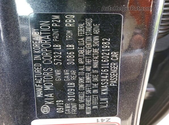 KNAS34J61L6021982 2020 KIA K900 Черный Вид подкапотного пространства