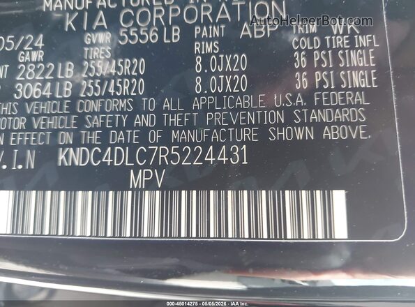 KNDC4DLC7R5224431 2024 KIA EV6 Черный Вид подкапотного пространства