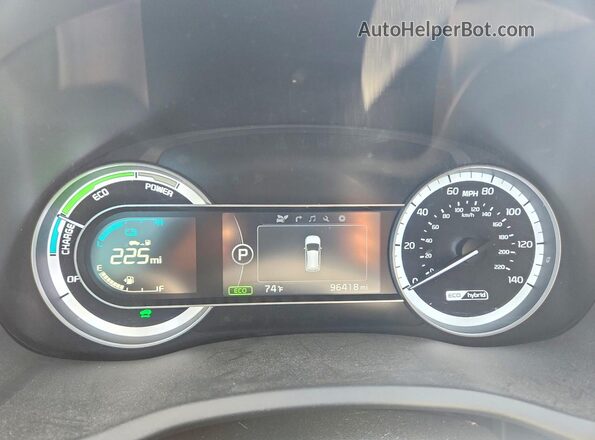 KNDCC3LC1H5055874 2017 KIA NIRO White Widok zestawu wskaźników